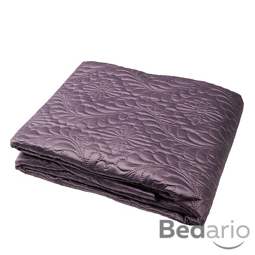 Prošívaný dekorační přehoz s květinovým vzorem 220x240 Fialová