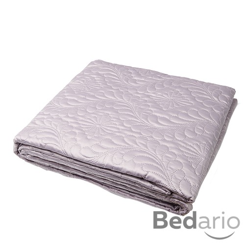 Prošívaný dekorační přehoz s květinovým vzorem 220x240 Světle fialová