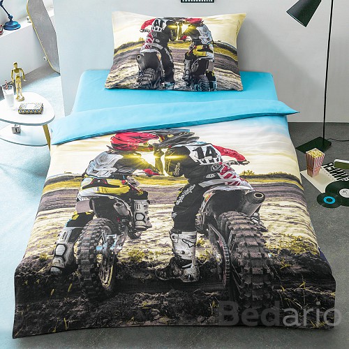 3D povlečení 140x200+70x90 Motokros