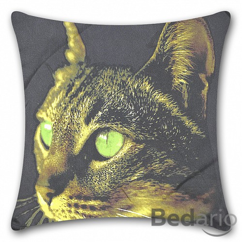 3D povlak 45x45 - Kočka zelenoočka