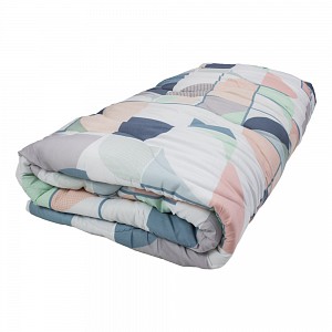 Prošívaná letní přikrývka ECONOMY 220x200 - barevné tvary bílá