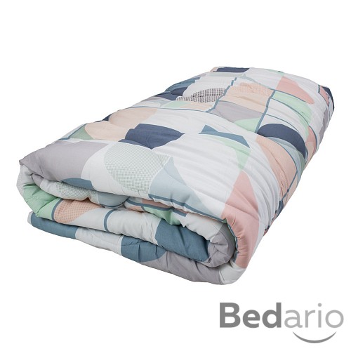 Prošívaná letní přikrývka ECONOMY 220x200 - barevné tvary bílá