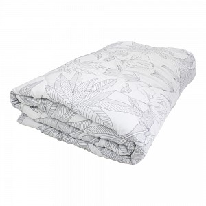 Prošívaná letní přikrývka ECONOMY 140x200 - Květinové ornamenty šedé