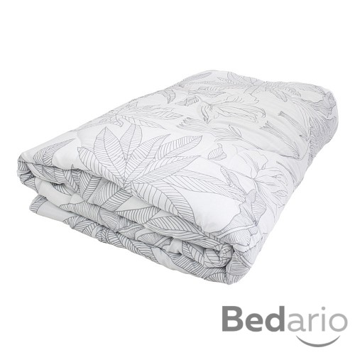 Prošívaná letní přikrývka ECONOMY 140x200 - Květinové ornamenty šedé