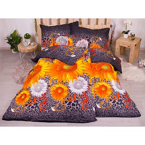 Sedmidílná sada hebkého povlečení 140x200+70x90 Gerbery