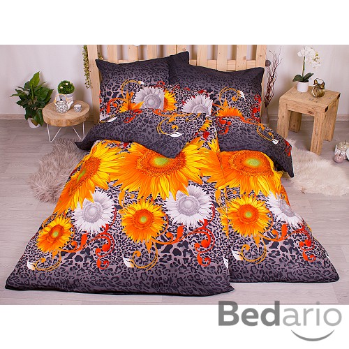 Sedmidílná sada hebkého povlečení 140x200+70x90 Gerbery