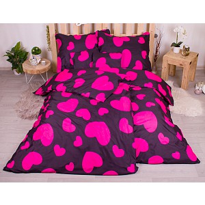 Sedmidílná sada hebkého povlečení 140x200+70x90 Pictures - Srdce