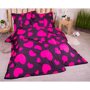 Sedmidílná sada hebkého povlečení 140x200+70x90 Pictures - Srdce