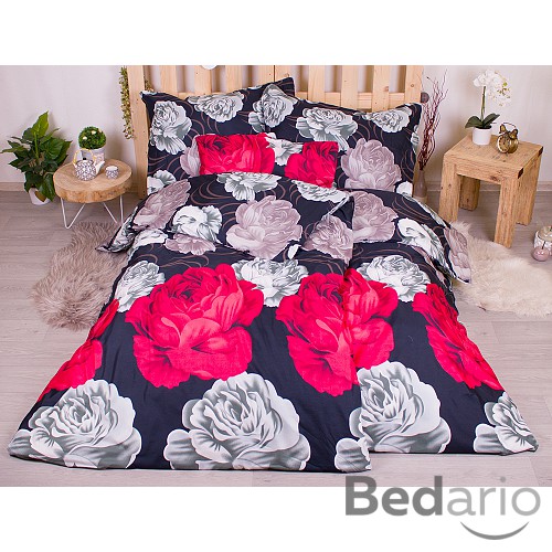 Sedmidílná sada hebkého povlečení 140x200+70x90 Růže