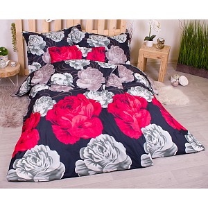 Sedmidílná sada hebkého povlečení 140x200+70x90 Růže
