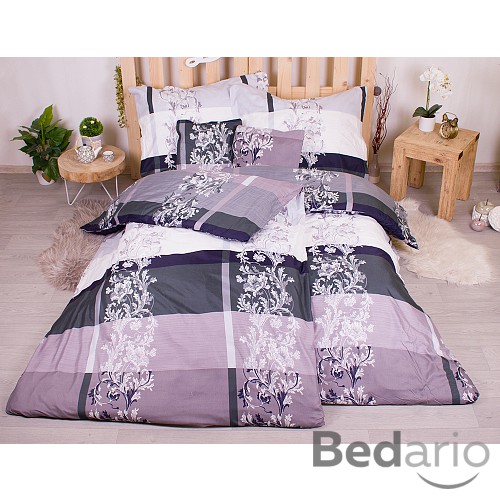 Sedmidílná sada hebkého povlečení 140x200+70x90 Luana - šedá