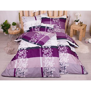 Sedmidílná sada hebkého povlečení 140x200+70x90 Luana - fialová