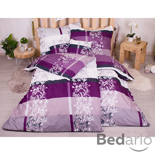 Sedmidílná sada hebkého povlečení 140x200+70x90 Luana - fialová
