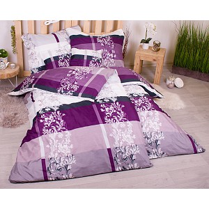 Sedmidílná sada hebkého povlečení 140x200+70x90 Luana - fialová