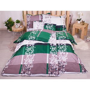 Sedmidílná sada hebkého povlečení 140x200+70x90 Luana - zelená