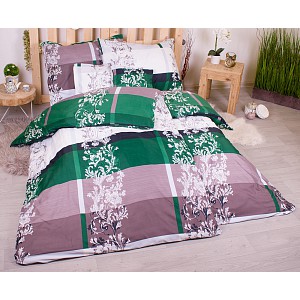 Sedmidílná sada hebkého povlečení 140x200+70x90 Luana - zelená