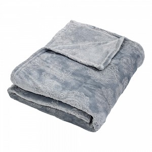 Deka mikrovlákno 150x200 s ornamenty - Stříbrná