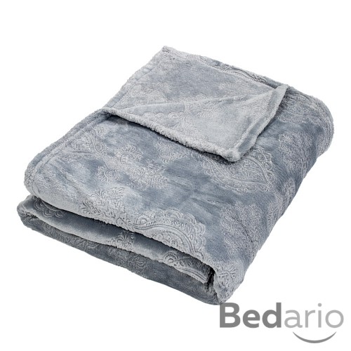 Deka mikrovlákno 150x200 s ornamenty - Stříbrná