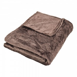 Deka mikrovlákno 150x200 s ornamenty - Hnědá