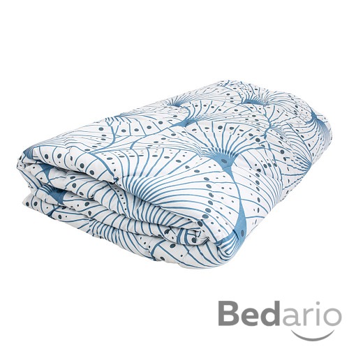 Prošívaná přikrývka ECONOMY 220x200 - Modrobílý vějíř