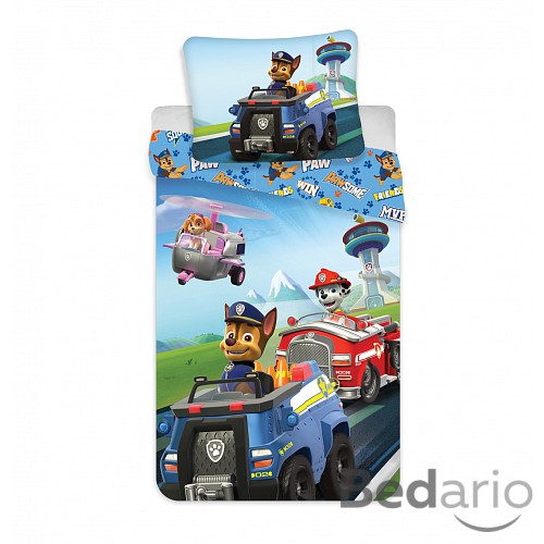 Bavlněné povlečení 140x200+70x90 Tlapková patrola Action