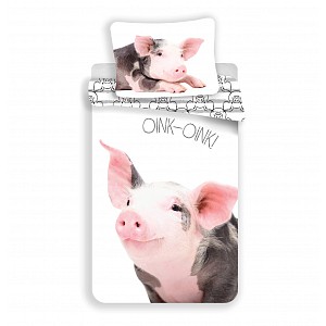 Bavlněné povlečení 140x200+70x90 Prasátko OINK-OINK!