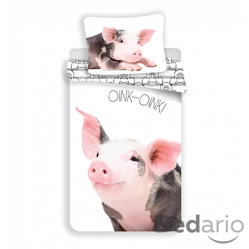 Bavlněné povlečení 140x200+70x90 Prasátko OINK-OINK!