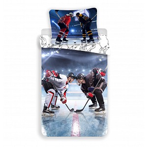 Bavlněné povlečení 140x200+70x90 Lední hokej