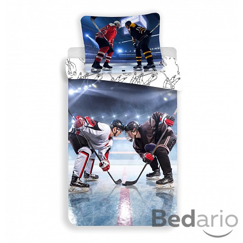 Bavlněné povlečení 140x200+70x90 Lední hokej