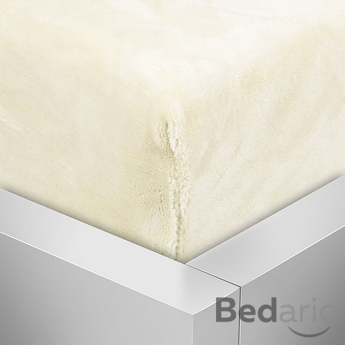 Mikroplyšové prostěradlo 90x200 Elegance - Krémová