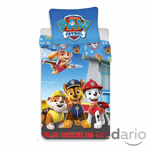 Povlečení z mikrovlákna 140x200+70x90 Tlapková patrola PLAY. RESCUE. REPEAT.