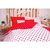 Sedmidílná sada hebkého povlečení s jemnými puntíky 140x200+70x90 Red & White