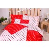 Sedmidílná sada hebkého povlečení s jemnými puntíky 140x200+70x90 Red & White