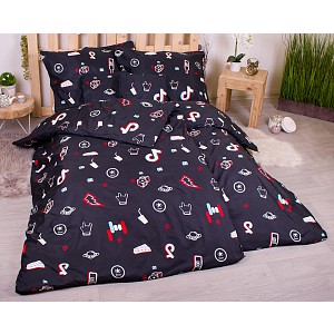 Sedmidílná sada hebkého povlečení se vzorem 140x200+70x90 Tik