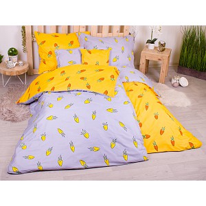 Sedmidílná sada hebkého povlečení se vzorem 140x200+70x90 Yellow Carrots