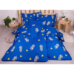 Sedmidílná sada hebkého povlečení se vzorem 140x200+70x90 Blue Pineapple