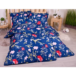 Sedmidílná sada hebkého povlečení se vzorem 140x200+70x90 Blue Flowers