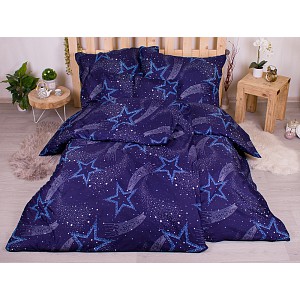 Sedmidílná sada hebkého povlečení se vzorem 140x200+70x90 Blue Starsway