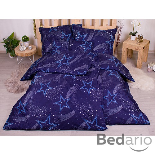 Sedmidílná sada hebkého povlečení se vzorem 140x200+70x90 Blue Starsway