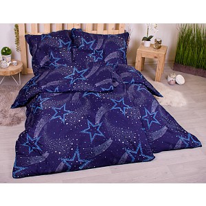 Sedmidílná sada hebkého povlečení se vzorem 140x200+70x90 Blue Starsway