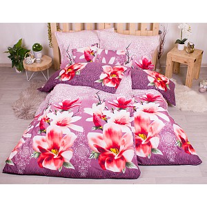 Sedmidílná sada hebkého povlečení se vzorem 140x200+70x90 Japanese Quince