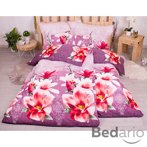 Sedmidílná sada hebkého povlečení se vzorem 140x200+70x90 Japanese Quince