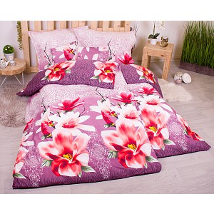 Sedmidílná sada hebkého povlečení se vzorem 140x200+70x90 Japanese Quince