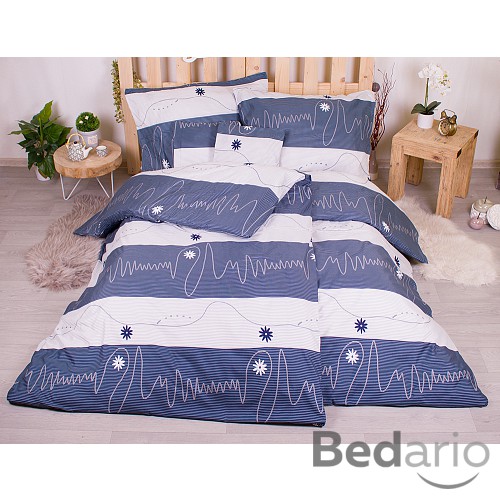 Sedmidílná sada hebkého povlečení se vzorem 140x200+70x90 Zigzag Line