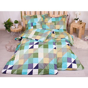 Sedmidílná sada hebkého povlečení se vzorem 140x200+70x90 Square & Triangles