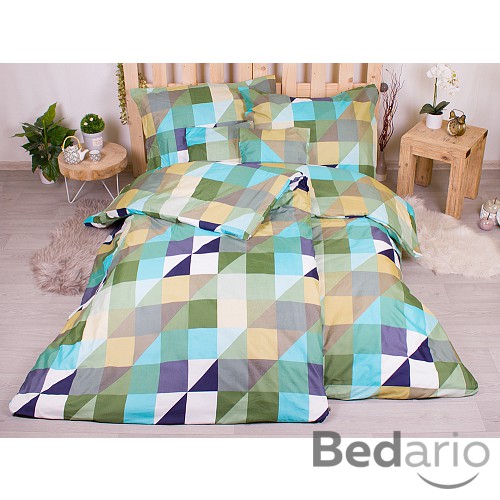 Sedmidílná sada hebkého povlečení se vzorem 140x200+70x90 Square & Triangles