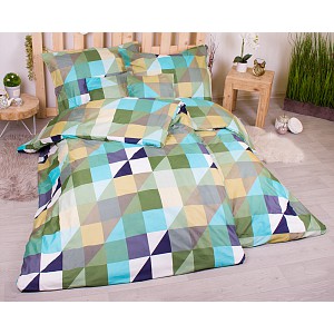 Sedmidílná sada hebkého povlečení se vzorem 140x200+70x90 Square & Triangles