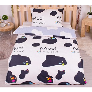 Microtop povlečení 140x200+70x90 Moo! Black