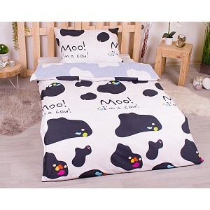 Microtop povlečení 140x200+70x90 Moo! Black