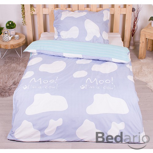 Microtop povlečení 140x200+70x90 Moo! White